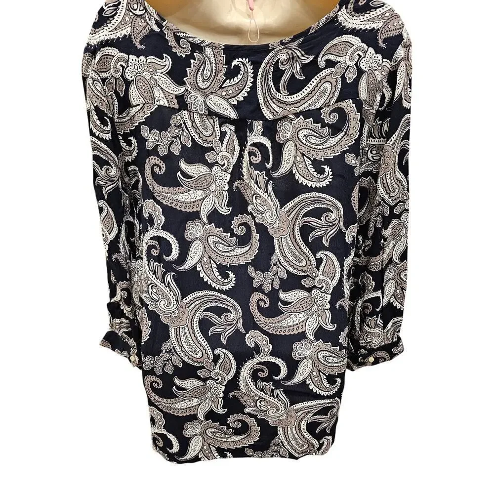 Part two size 36 (12/14 US) paisley relaxed fit boho career casual top EUC